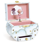 Decorative jewelry box with a ballerina figurine on a white background