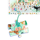 Children's jigsaw puzzle with a ballet theme, featuring a piece with a girl in a tutu.