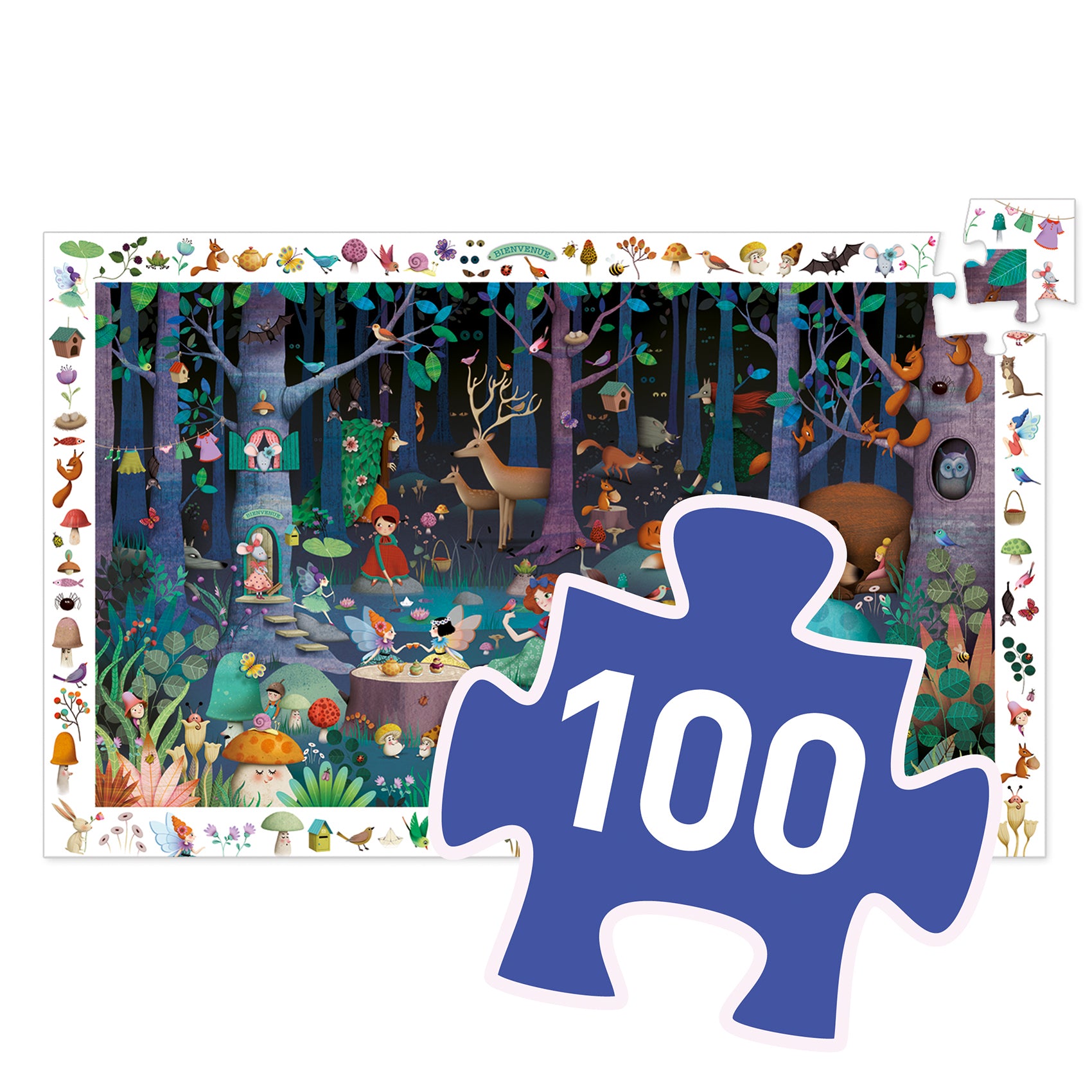 Jigsaw puzzle with a forest scene 