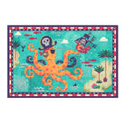 Children's card with a pirate-themed design featuring an octopus, treasure map, and sea creatures.