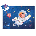Children's puzzle with an astronaut design on a blue space-themed background