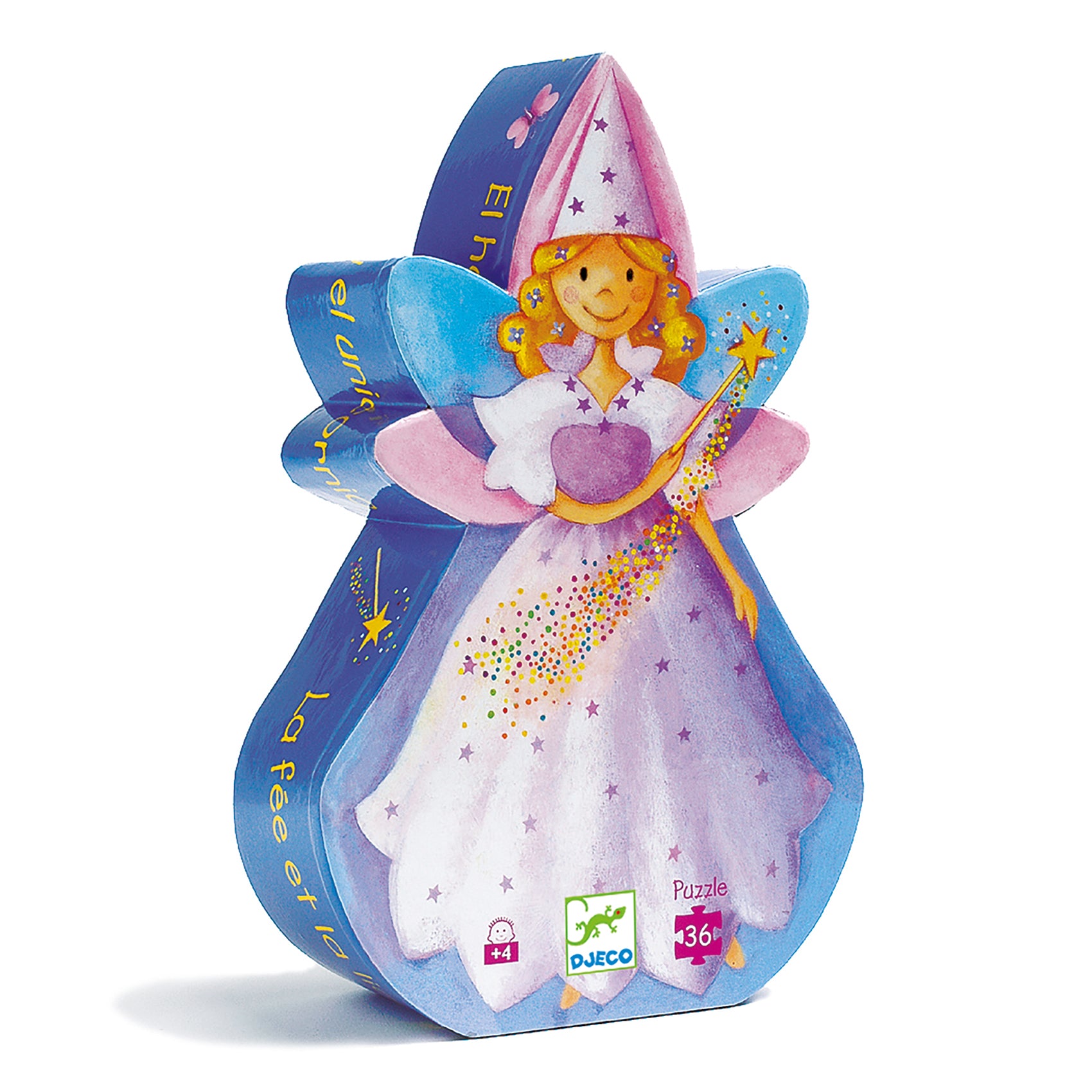 Fairy-themed puzzle packaging with colorful design on a white background