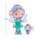 A cute fairy-themed toy set featuring a larger fairy figure with lavender hair, a teal dress, and a star-patterned wand, alongside a smaller matching fairy figure. A blue height marker on the left indicates 7,5cm.