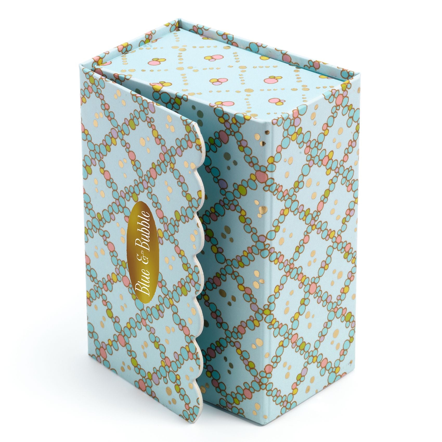 Decorative box with a colorful pattern on a white background