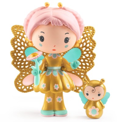 Toy figure of a fairy with a smaller fairy companion on a white background