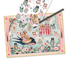Sticker sheet with fairy and castle design on a white background
