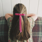 Handmade Velvet Hair Bow, Ballet Pink