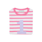 Number 1 Breton T-Shirt - Hot Pink & White