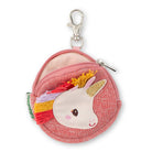 Pink coin purse with unicorn design on a white background