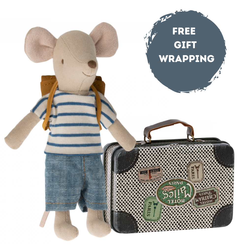 Maileg Big Brother Mouse in a Suitcase FREE GIFT WRAPPING