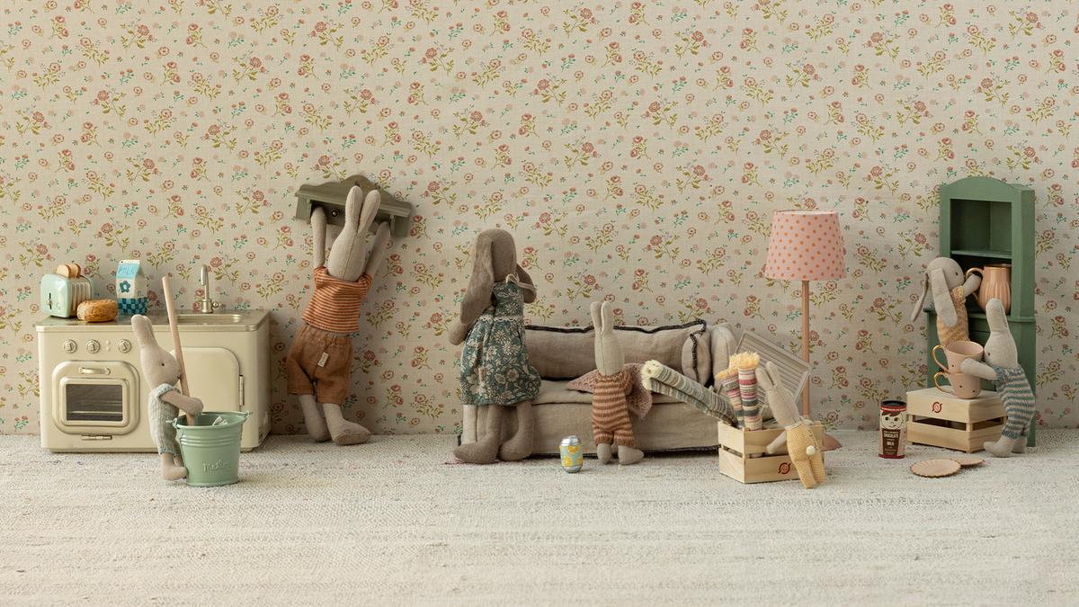 Maileg bunnies in dolls house