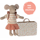 Maileg Big Sister Backpack Mouse in a Suitcase (Free Gift Wrap)