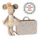 Maileg Ballerina Mouse in a Suitcase, White (Free Xmas Gift Wrap)