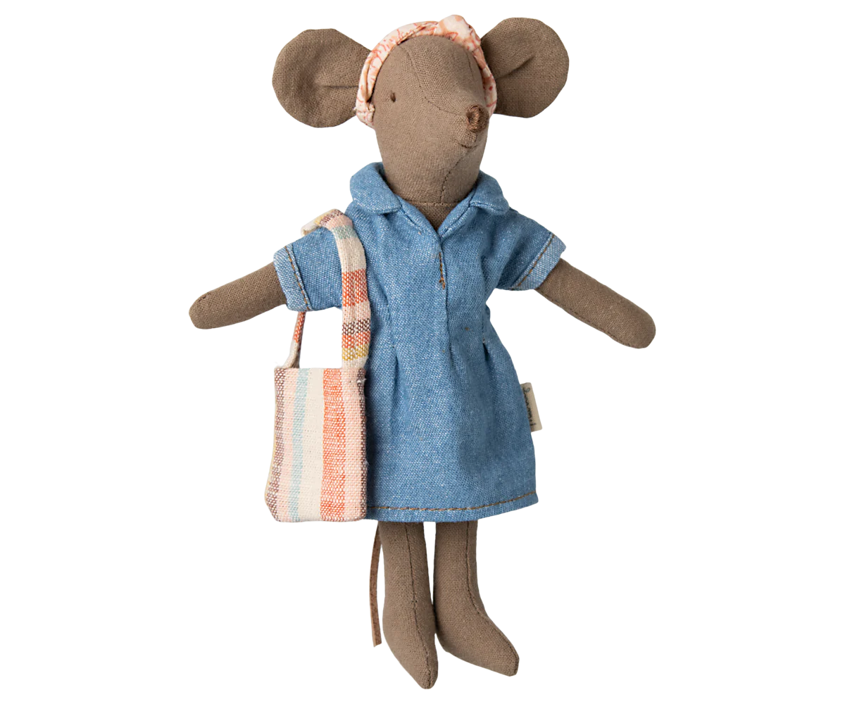 Maileg Denim Dress and Bag for Mum Mouse