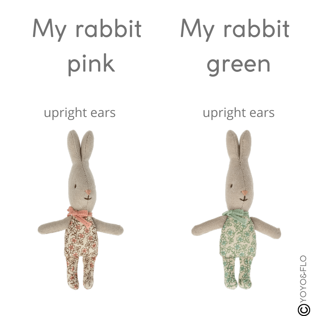 Maileg my rabbit pink and green
