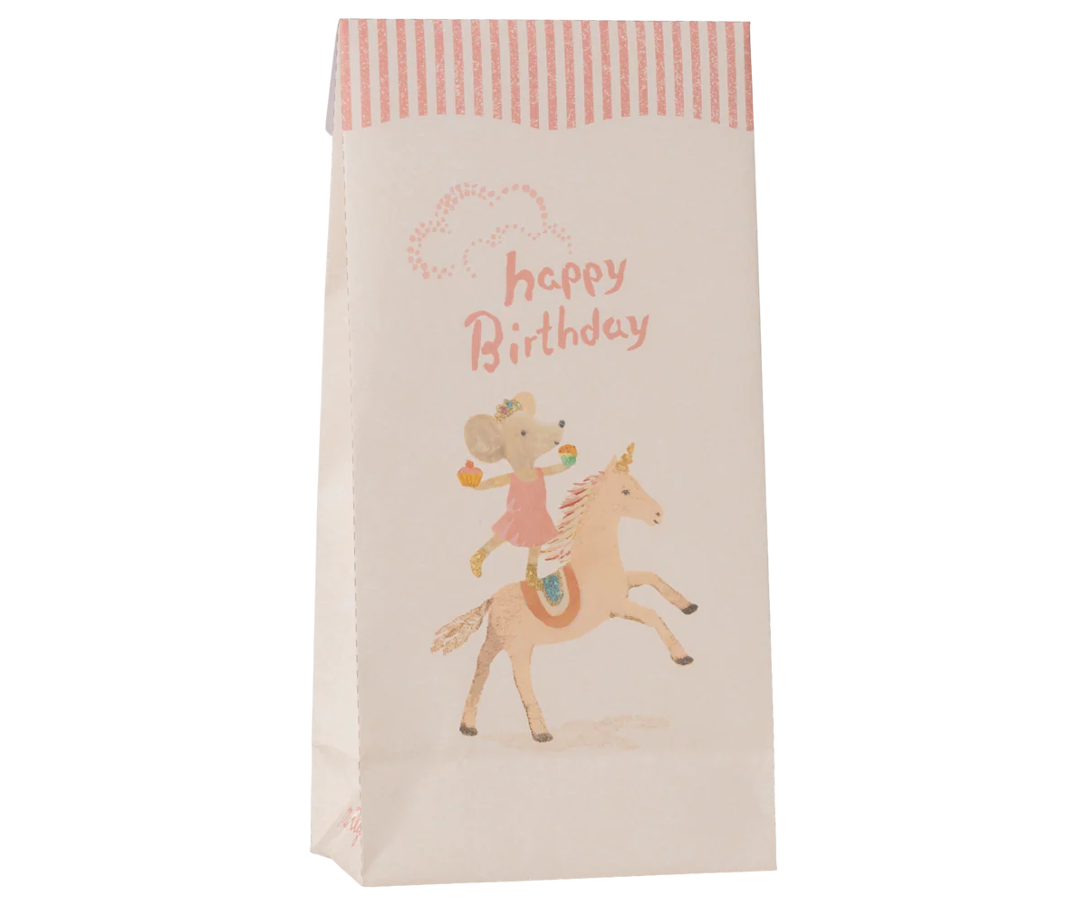 Maileg Goodie bag - Happy birthday - Unicorn, Pack of 12