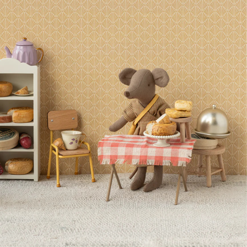 Maileg Mum Mouse with Dress and Cheese Bag