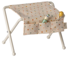 MAILEG miniature Baby changing table with polka dot cover and toys on a white background