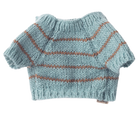 Knitted sweater with striped pattern on a white background