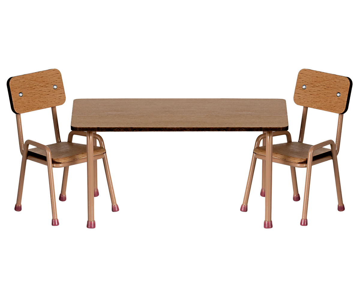 Maileg Table & Chair Set, Dark Powder