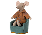 Maileg armchair blue with dad mouse 