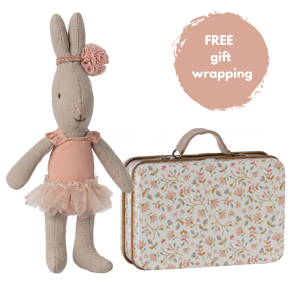 Maileg ballerina bunny in a suitcase gift set free gift wrapping 