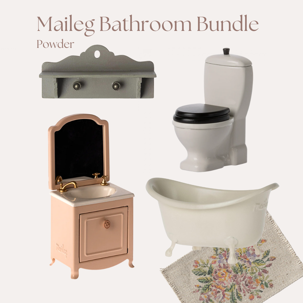 Maileg Bathroom Bundle, Mouse Size Powder Yoyo Flo - Main Image