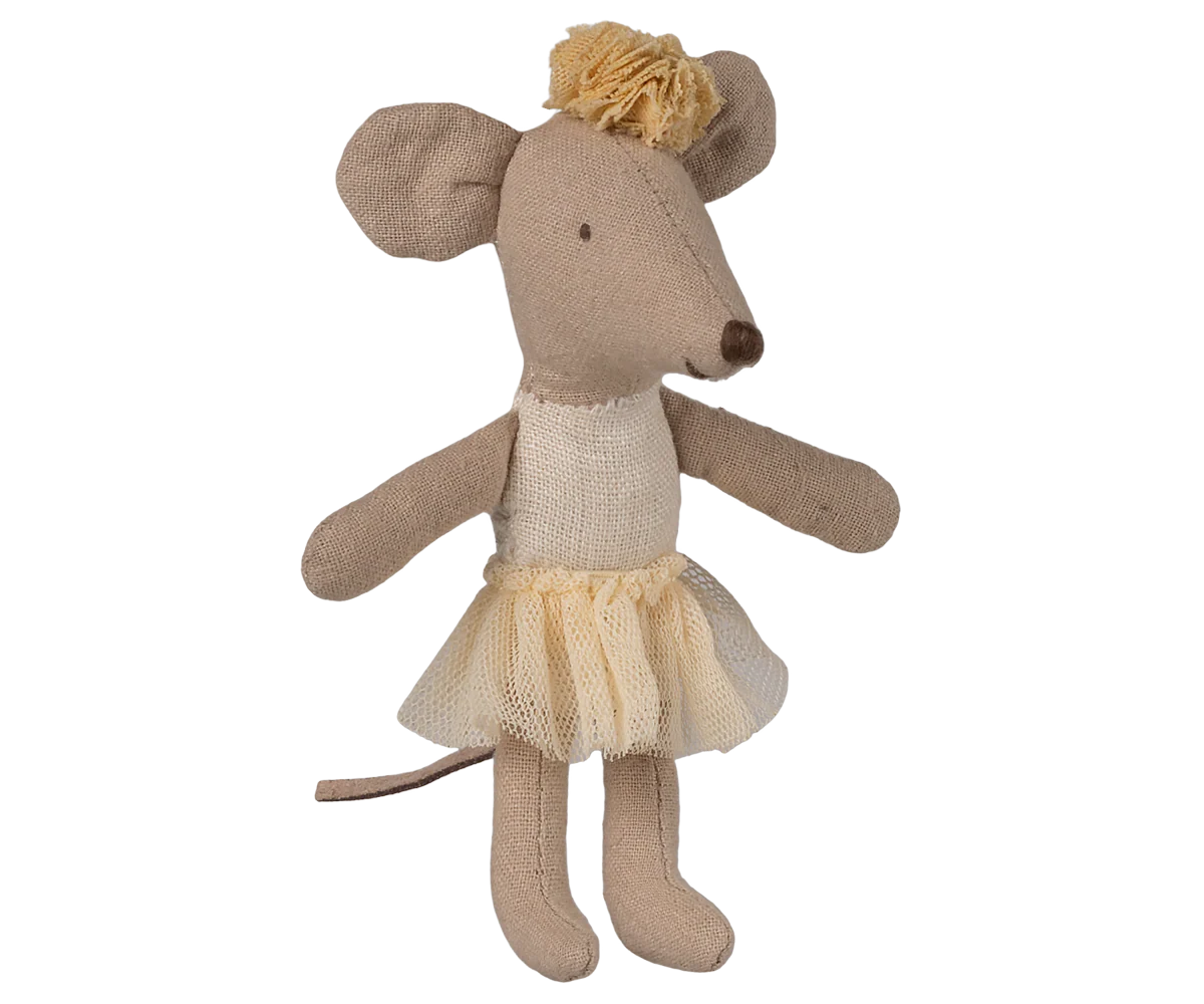 Maileg little sister ballerina mouse off white 