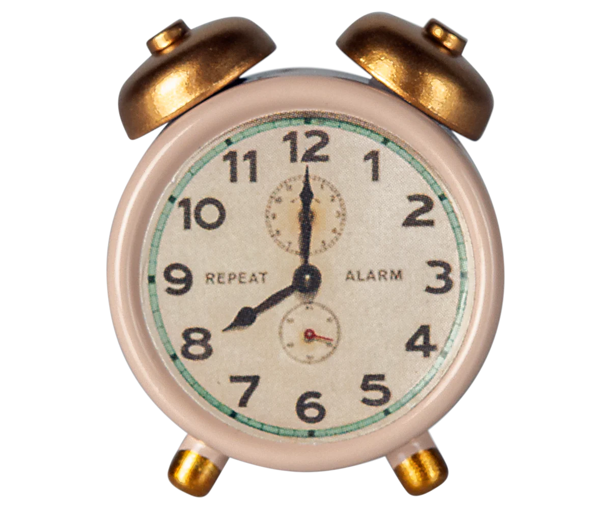 Melody Jane 1:12 Scale Dollhouse Miniature - Antique Brass Alarm Clock Bedroom Accessory - View #4