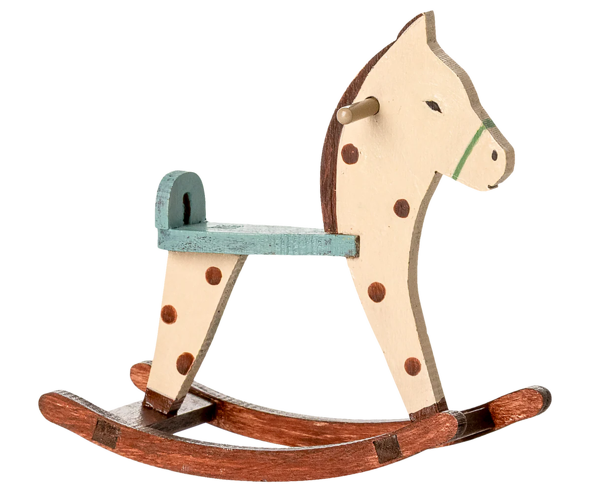 Maileg miniature dolls house Wooden rocking horse 