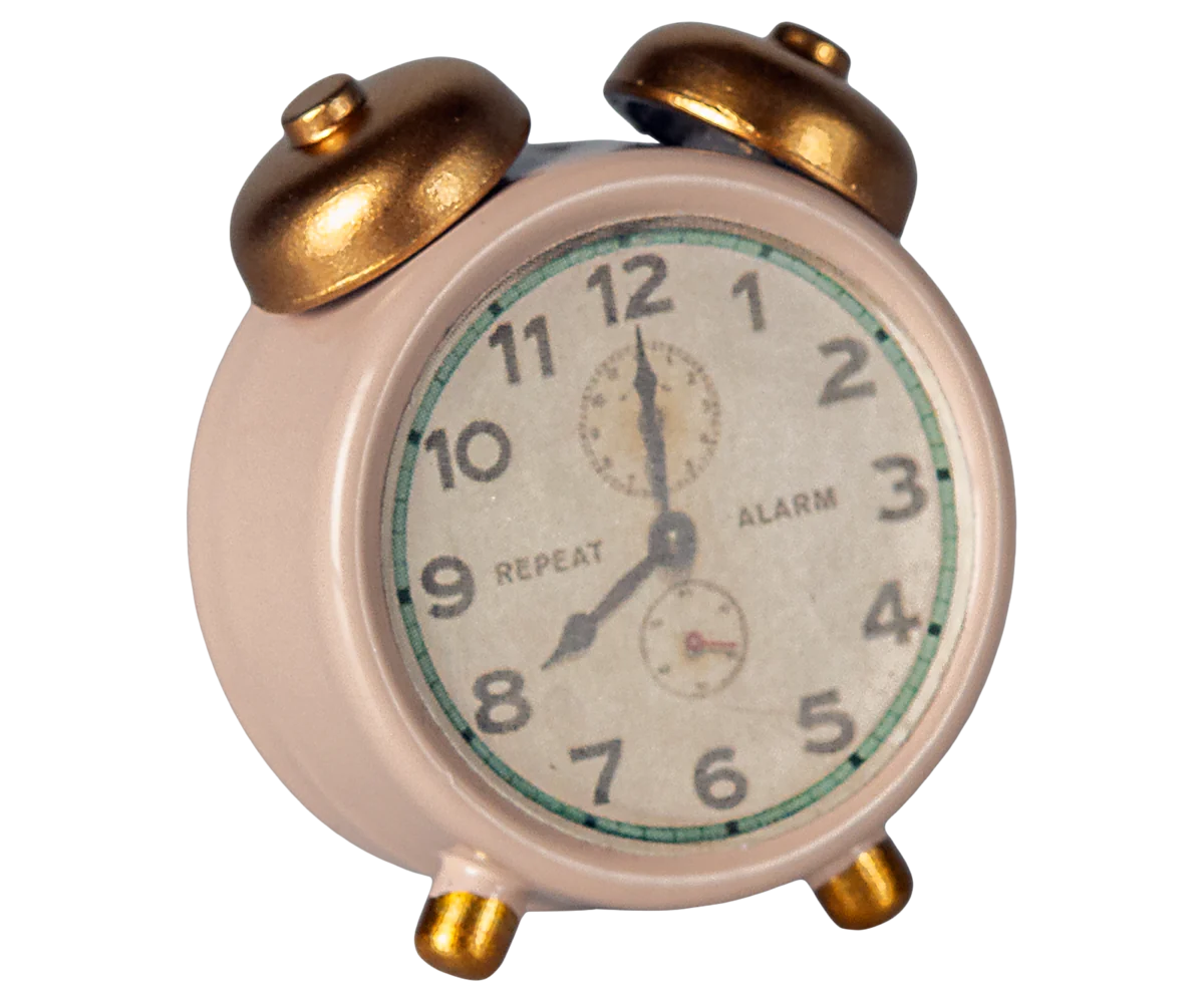 Maileg miniature alarm clock, pink