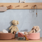 Maileg Poodle plush toy in dog baskets