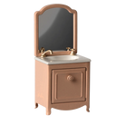 Maileg sink dresser with mirror, mouse, dark powder