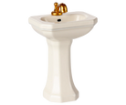 Maileg toy Pedestal sink with gold faucet on a white background