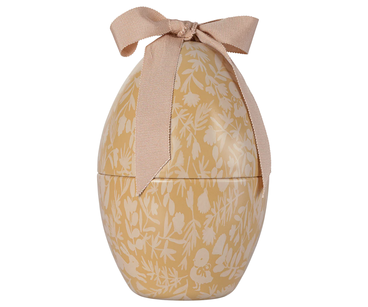 Maileg yellow Easter egg tin with ribbon