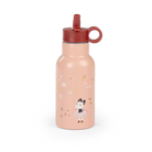 Moulin Roty Children's Water Bottle, Après La Pluie with a red lid on a white background