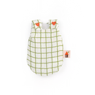 Green and white checkered dress with red hearts on a white background
