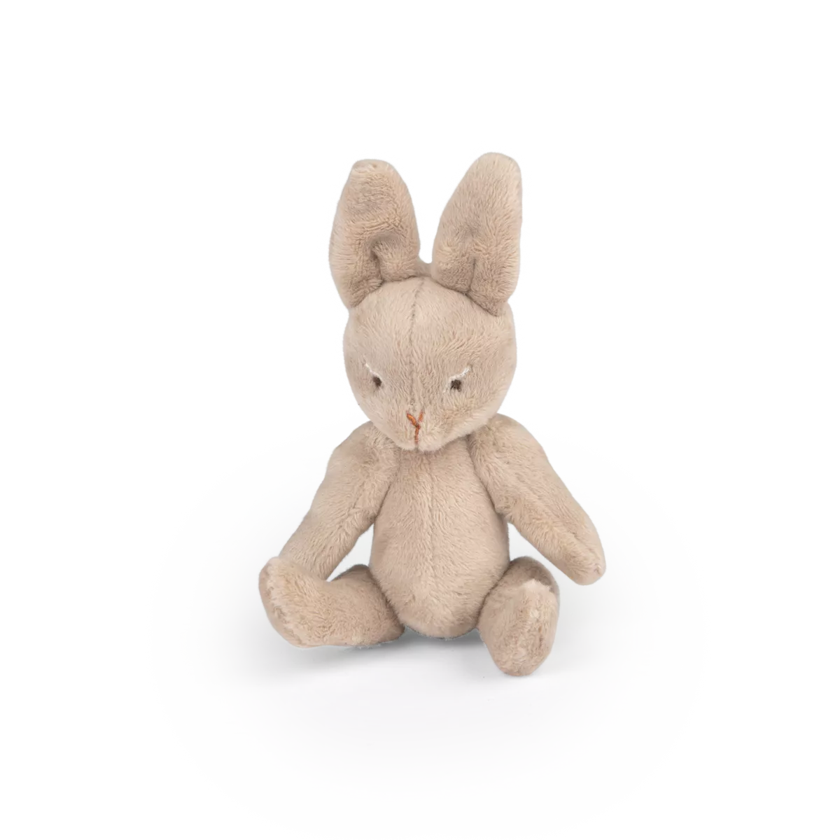 Moulin roty Beige plush rabbit toy on a white background