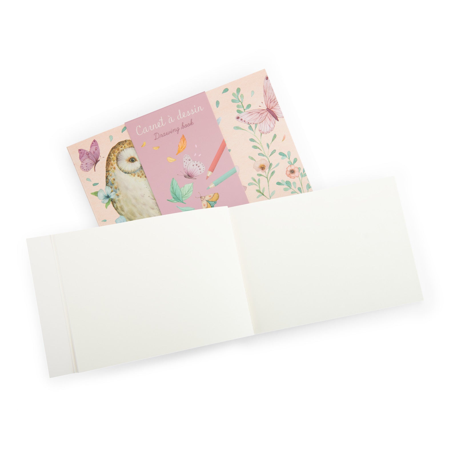 Set of greeting cards with nature-themed designs on a white background
