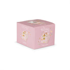 Pink packaging box with illustrations and text on a white background