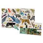 Educational animal-themed product with illustrations on a white background