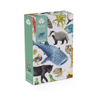 Puzzle box with illustrations of animals on a white background