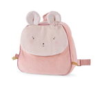 Moulin Roty Pink backpack with mouse face and ears on a white background