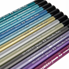 Set of colored pencils with Moulin Roty brand name on a white background
