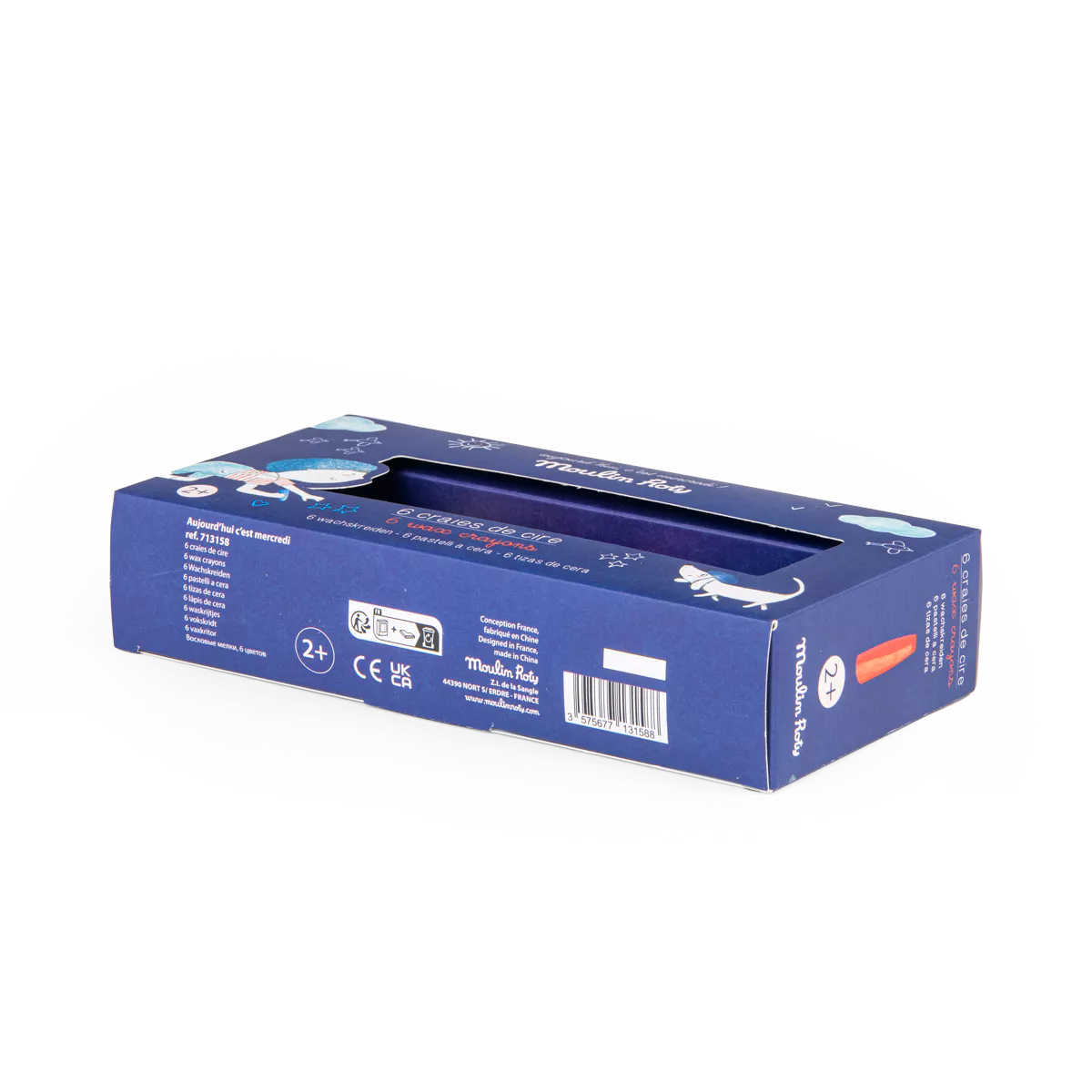Blue box with white text and graphics on a white background