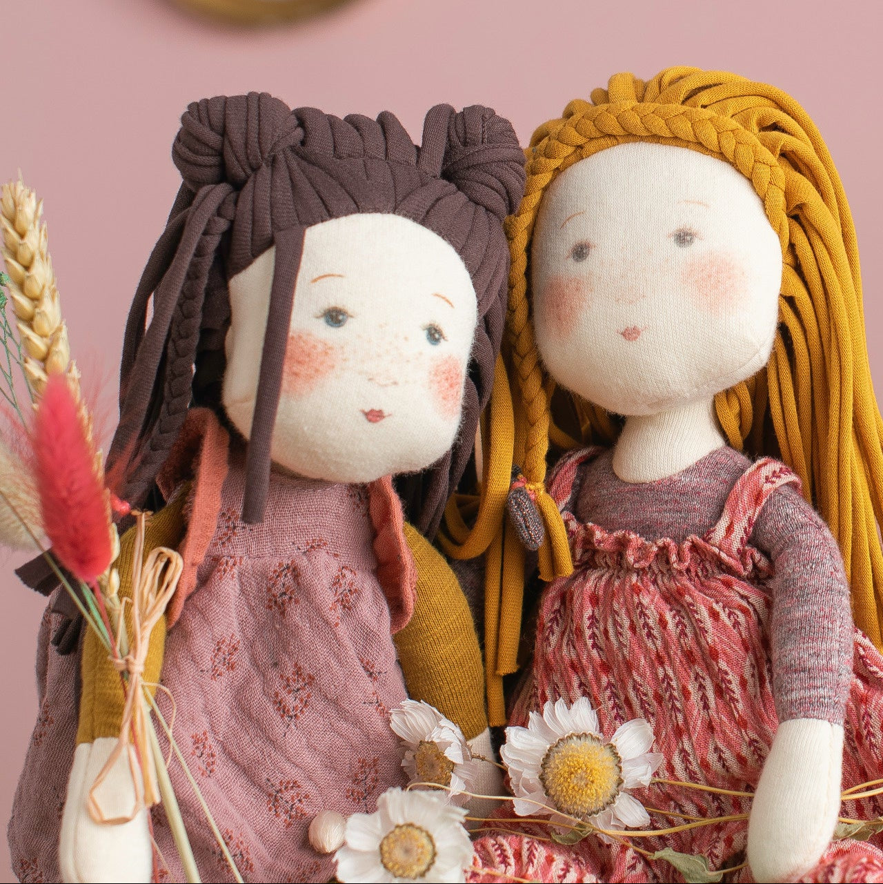 Moulin Roty rosalies dolls mauve and vanille