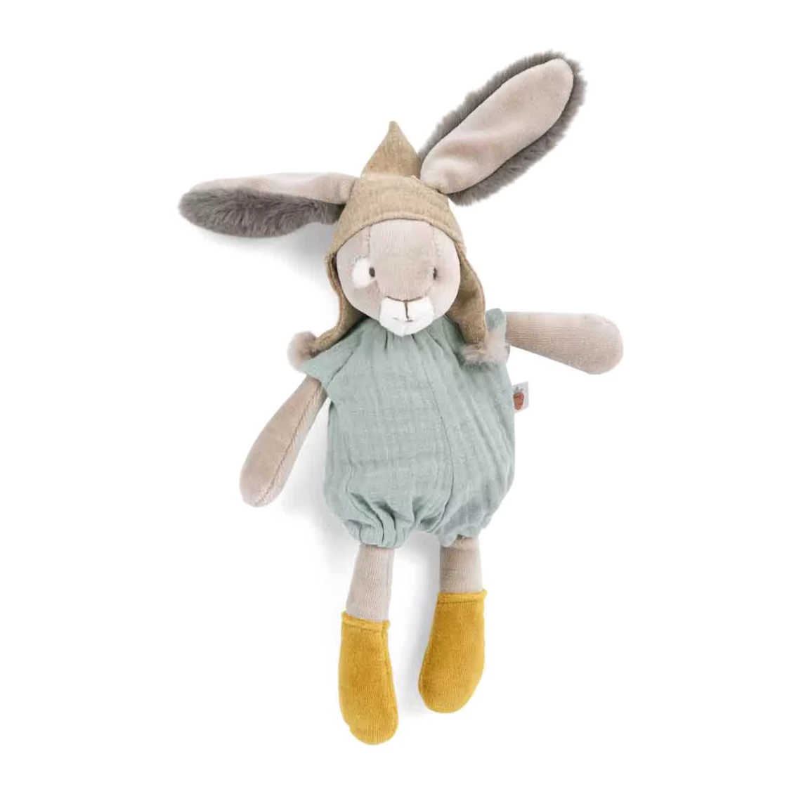 Moulin Roty trois petits lapins little rabbit soft toy sage 
