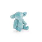 Blue plush elephant toy on a white background