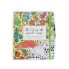 Coloring book with floral and animal design on a white background