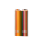 Set of colored pencils in various colors on a white background
